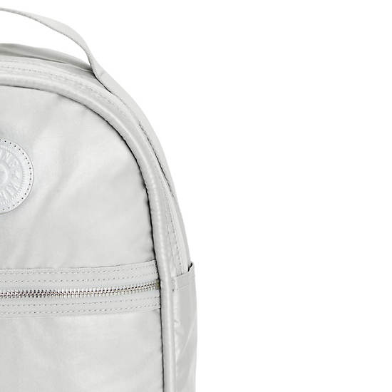 Kipling Kae Klassieke Metallic Rugzak Zilver | BE 1587VR